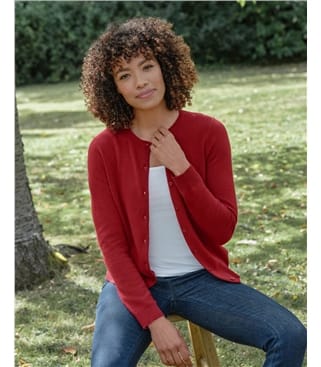 Cashmere Merino Crew Neck Cardigan