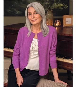 Cardigan court luxueux en pur cachemire