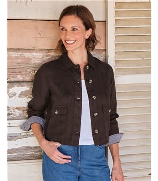 Collared Lightweight Linen Jacket