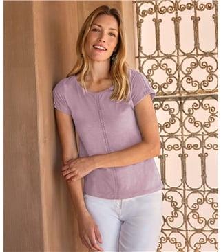 T-Shirt mit Spitzeneinsatz