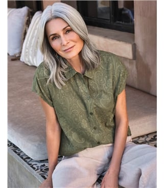 Jacquard-Hemd mit Blumenmuster