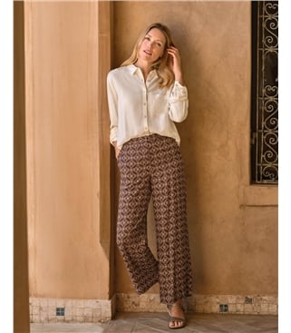 Wide Leg Printed Trouser