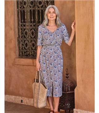 Robe en jersey à taille froncée - femme