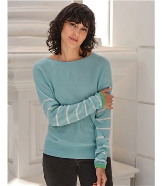 Gassato Cashmere Stripe Sleeve Sweater
