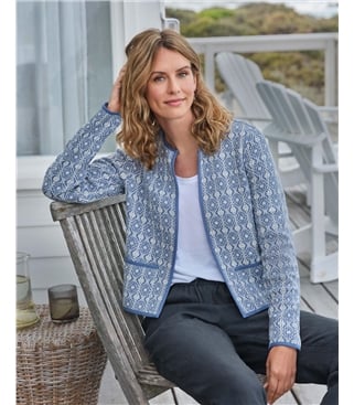 Bedruckte Steppjacke aus Jersey