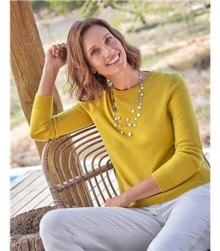 Cashmere and Merino Crew Neck Knitted Jumper