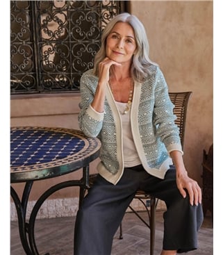 Patterned Edge To Edge Cardigan