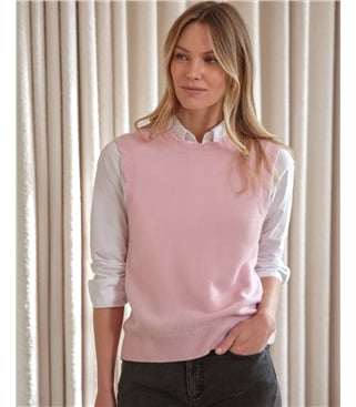 Wool Cashmere Scalloped Tank