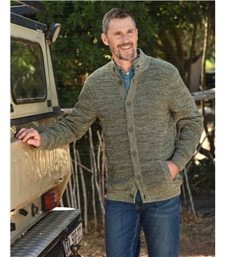 Button Neck Twist Cardigan