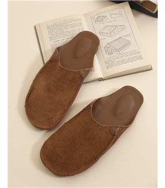 Suede Slip On Mule