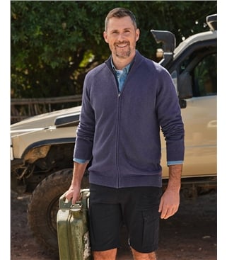 Essential Cotton Zip Cardigan