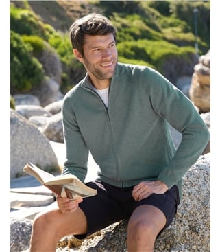 Essential Cotton Zip Cardigan