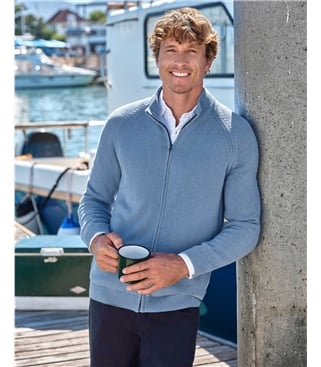 Essential Cotton Zip Cardigan