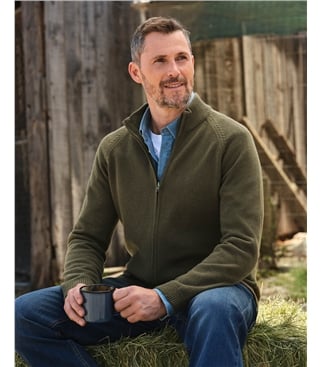 Reißverschluss-Strickjacke aus Baumwolle