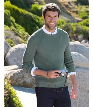 Moss Stitch Essential Crew Neck Jumper
