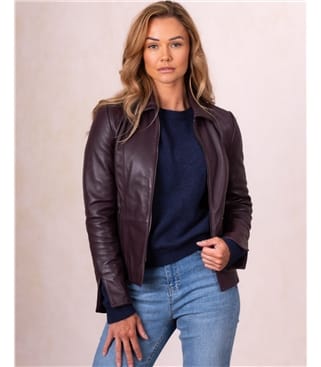 Fairnam Collared Leather Jacket
