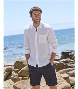 Chemise en lin de style classique - Homme - 100 % lin