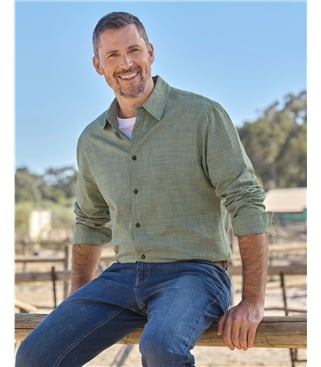 Textured Stripe Long Sleeve Shirt