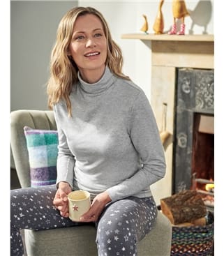 Jersey Slim Polo Neck Top | WoolOvers UK