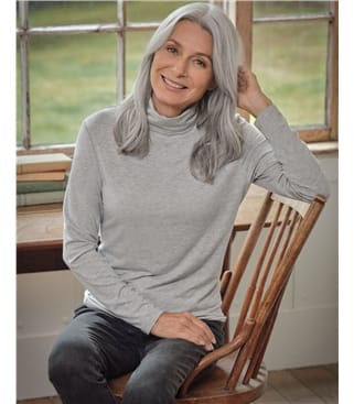 Jersey Slim Polo Neck Top