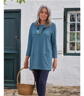 Boat Neck Textured Tunic
