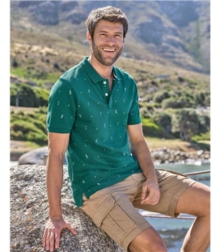 Poloshirt aus texturierter Bio-Baumwolle