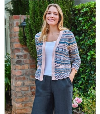 Multi Stripe Open Cardigan