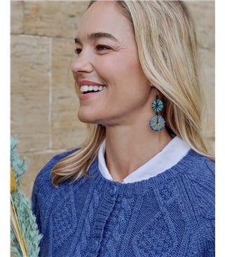 Thread Wrapped Wooden Earrings