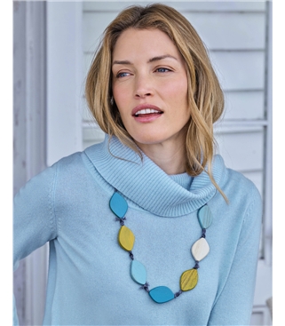 Collier de feuilles de bois - femme