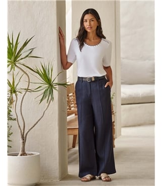 Pure Linen Wide Leg Trouser