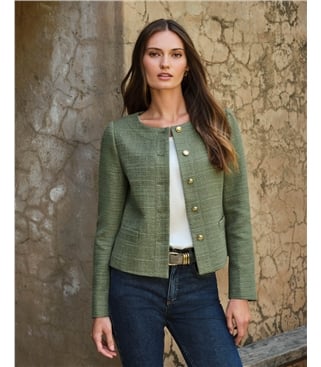 Boucle Collarless Jacket