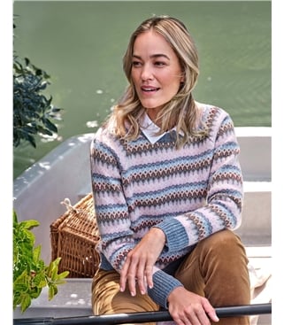 Pull raglan Fairisle givré