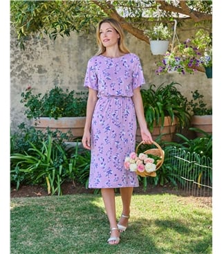 Angel Manches courtes - Robe midi cintrée et évasée