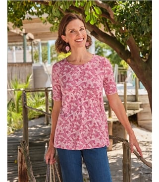 Gathered Sleeve Swing Top