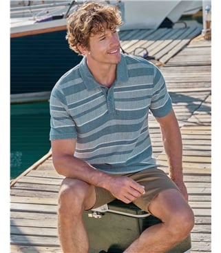 Polo jacquard texturé - Homme - 100 % coton