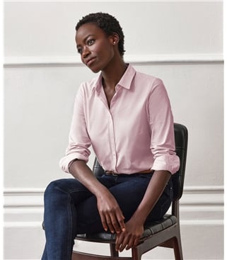 Tea Rose | Sand Washed Pure Silk Satin Blouse | WoolOvers US