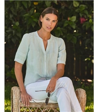 Linen Pintuck Blouse