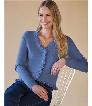 Cashmere Ruffle Cardigan