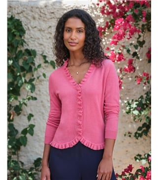 Cashmere Ruffle Cardigan