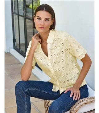 Short Sleeve Broderie Shirt