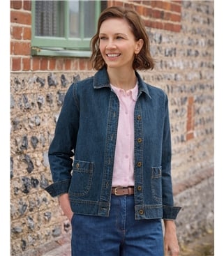 Curved Pocket Denim Jacket
