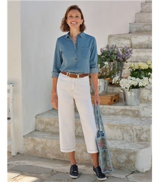 Wide Leg Cropped Jeans