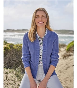 Patch Pocket Crew Neck Cardi