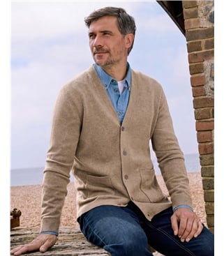 Cashmere and Merino V Neck Cardigan