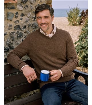 Cashmere & Merino Classic V Neck Knitted Jumper