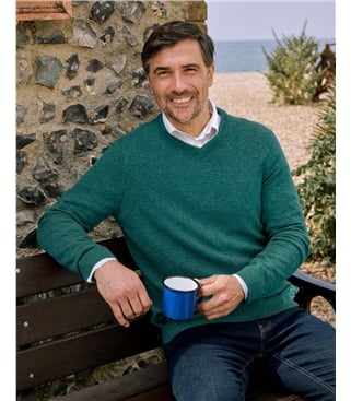 Cashmere & Merino Classic V Neck Knitted Jumper