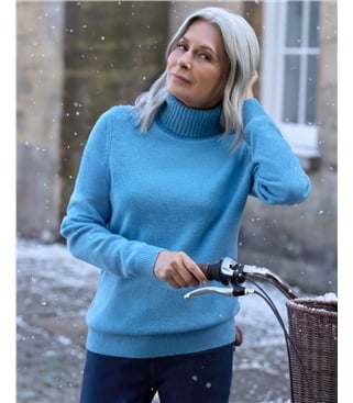 Pull à col roulé - Femme - Laine d’agneau certifiée 100% RWS