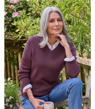 Womens Lambswool V Neck Jumper