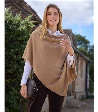 Cashmere Merino Blend Button Poncho