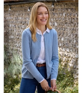 Cashmere Merino Crew Neck Cardigan